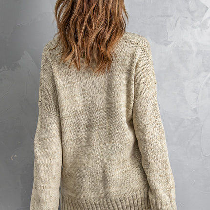 V-Neck Dropped Shoulder Sweater