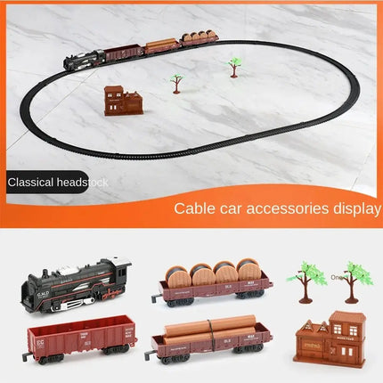 Simulation Electric Train Model with Track Railway Toys Battery Operated Classical High-speed Rail train toys for children