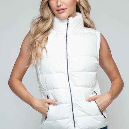 Snobbish Zip Up Turtleneck Vest with Pockets