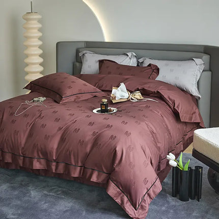 New 1000TC Egyptian Cotton Bedding Sets Luxury Jacquard Duvet Cover Flat sheet Pillowcase