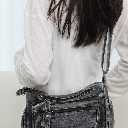 Adjustable Strap Denim Crossbody Bag