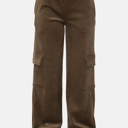 Mono B Elastic Waist Corduroy Cargo Pants