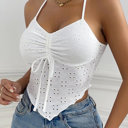 Eyelet Halter Neck Cami