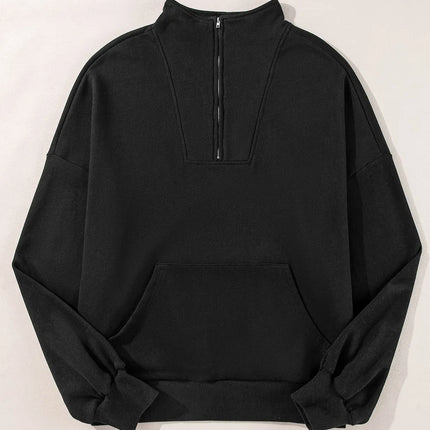 Half Zip Long Sleeve Sweatshirt - Vickie Lynn's