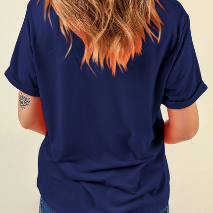 Bow Graphic Round Neck Short Sleeve T-Shirt