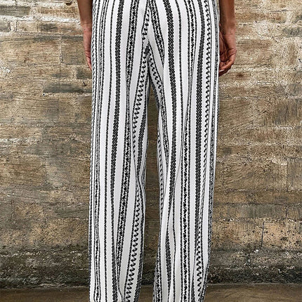 Printed Elastic Waist Pants