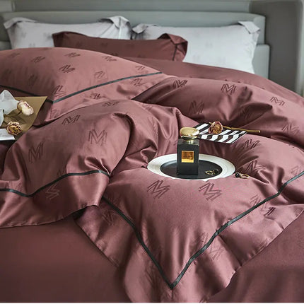 New 1000TC Egyptian Cotton Bedding Sets Luxury Jacquard Duvet Cover Flat sheet Pillowcase