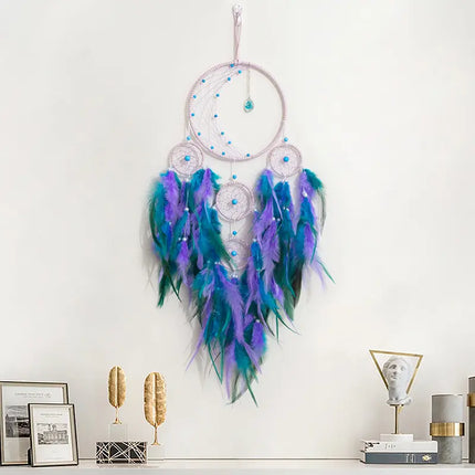 2023 New Dream catchers Retro 5 Ring Dream Catchers Home Decoration Indians Natural Stone Tree of Life Dreamcatcher Wall Hanging