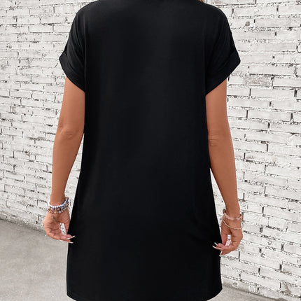 Letter Graphic Short Sleeve Mini Tee Dress