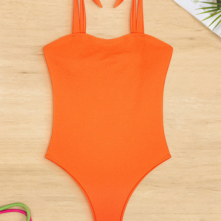 Tied Wide Strap One-Piece Swimwear