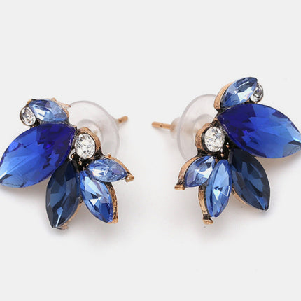 Alloy Rhinestone Flower Stud Earrings