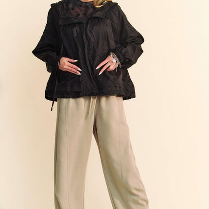 Davi & Dani Drawstring Wide Leg Sweatpants