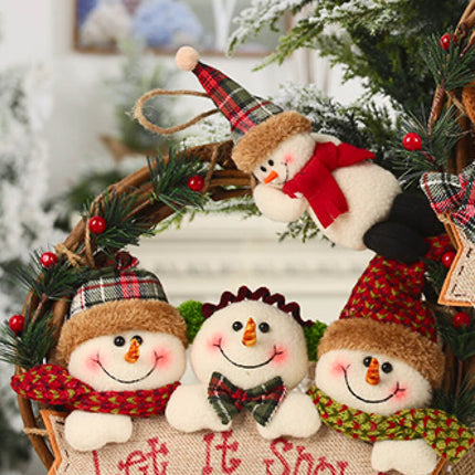 Christmas Element Rattan Wreath Ornaments