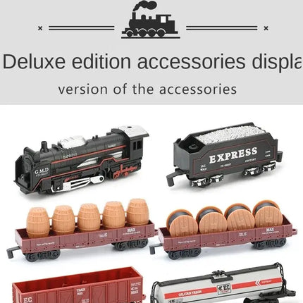 Simulation Electric Train Model with Track Railway Toys Battery Operated Classical High-speed Rail train toys for children