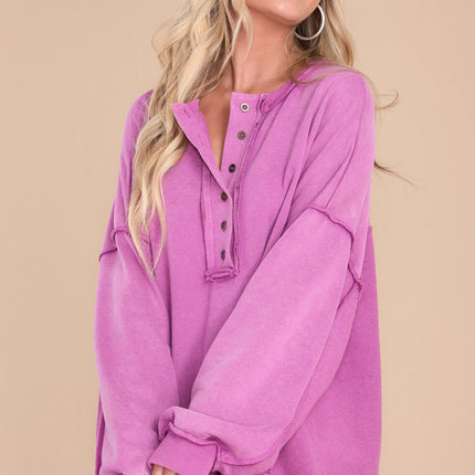 Exposed Seam Long Sleeve Sweatshirt