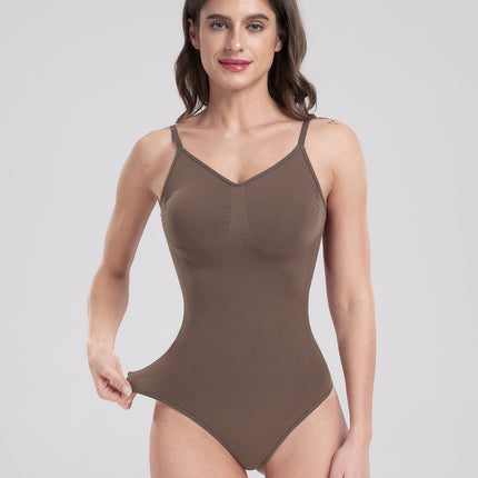 V-Neck Spaghetti Strap Active Bodysuit