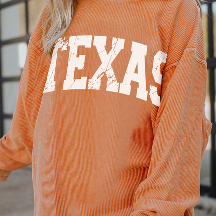 TEXAS Round Neck Long Sleeve Sweatshirt - Vickie Lynn's
