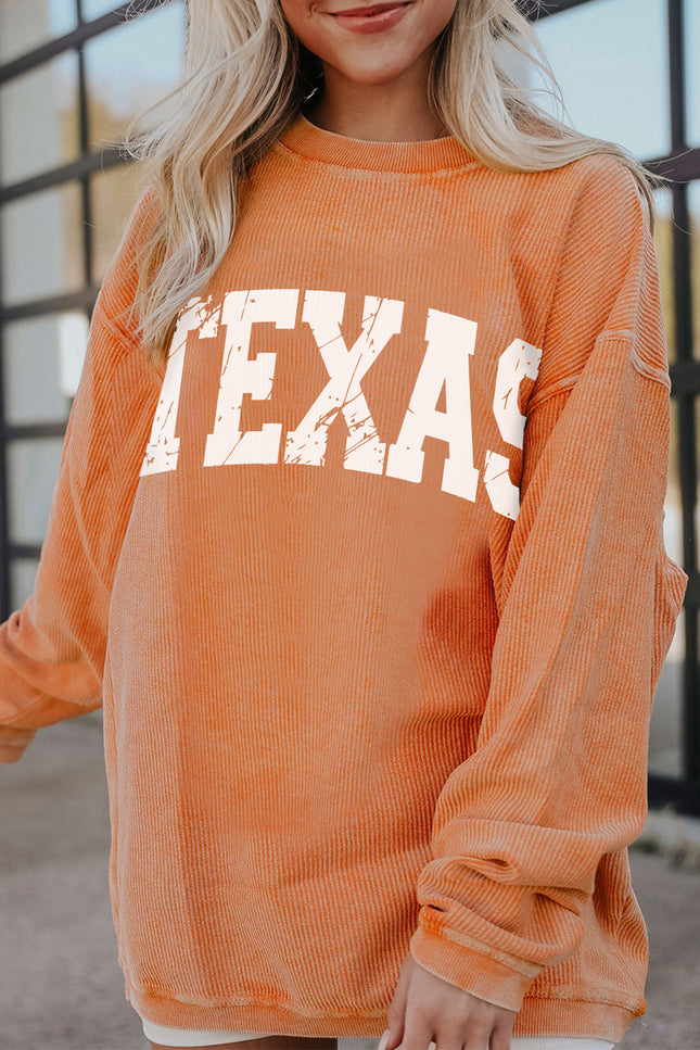 TEXAS Round Neck Long Sleeve Sweatshirt - Vickie Lynn's