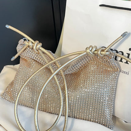 Rhinestone Knotted Strap Crossbody Bag