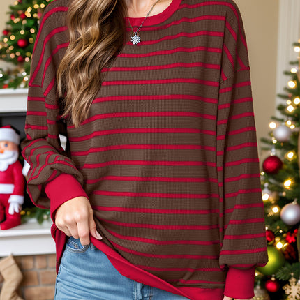 Lovelet Striped Contrast Long Sleeve Sweatshirt