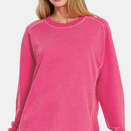 Zenana Full Size Pigment Dyed French Terry Sweatshirt