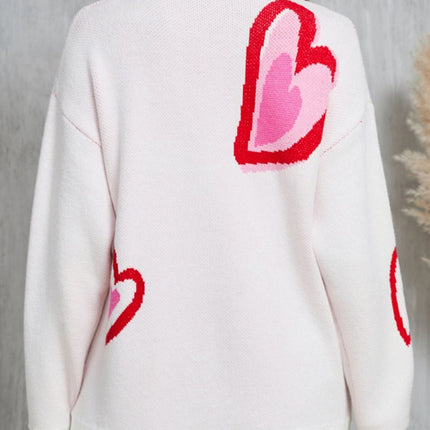 Angel Wings Heart Round Neck Long Sleeve Sweater