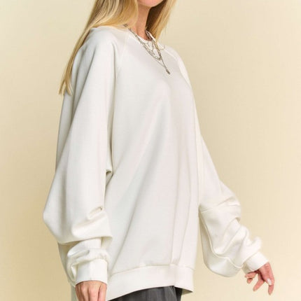 Davi & Dani Round Neck Raglan Sleeve Sweatshirt