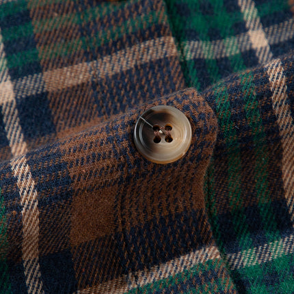 Plaid Collared Neck Button Up Jacket