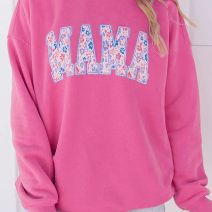 MAMA Round Neck Long Sleeve Sweatshirt