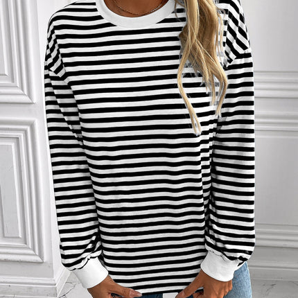 Ivy Lane Striped Round Neck Long Sleeve Sweatshirt