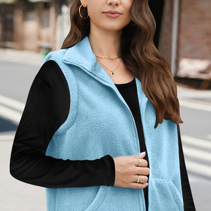 Zip Up Vest Coat with Pockets