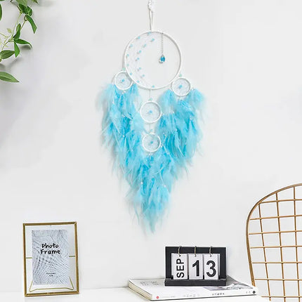 2023 New Dream catchers Retro 5 Ring Dream Catchers Home Decoration Indians Natural Stone Tree of Life Dreamcatcher Wall Hanging