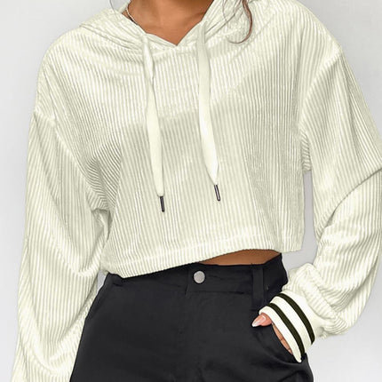 Drawstring Drop Shoulder Long Sleeve Hoodie