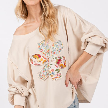 SAGE + FIG Flower Patch Dropped Shoulder Oversize Top