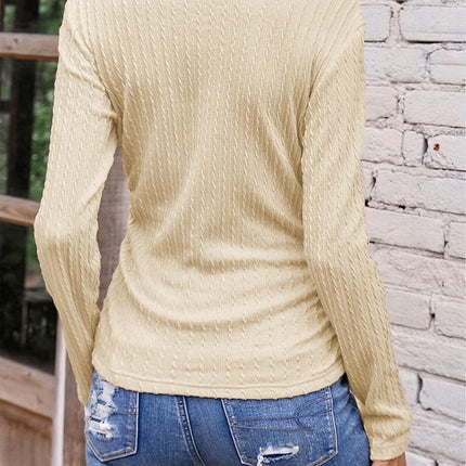 Full Size Ruched V-Neck Long Sleeve T-Shirt