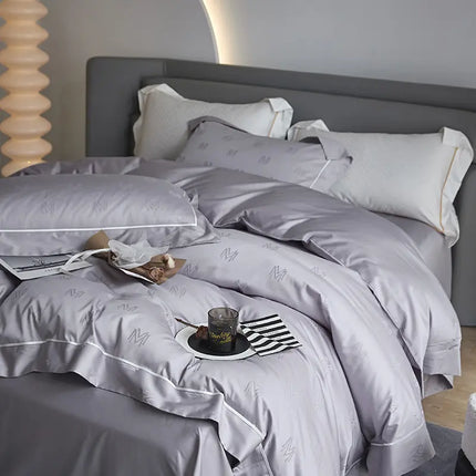 New 1000TC Egyptian Cotton Bedding Sets Luxury Jacquard Duvet Cover Flat sheet Pillowcase