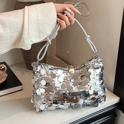 Sequin Knotted Straps Shoulder Bag