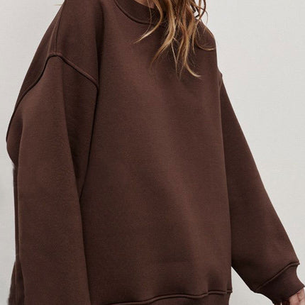 Oversize Round Neck Dropped Shoulder Sweatshirt