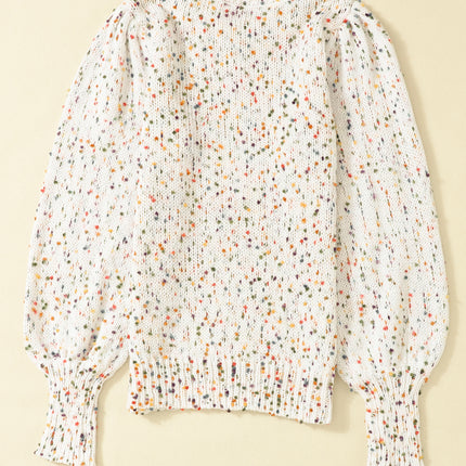 Confetti Round Neck Long Sleeve Sweater