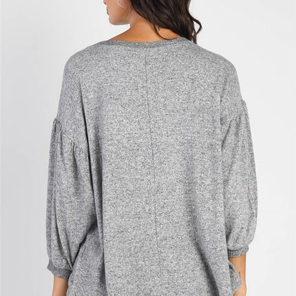 Cherish Apparel Drop Shoulder Puff Sleeve Top