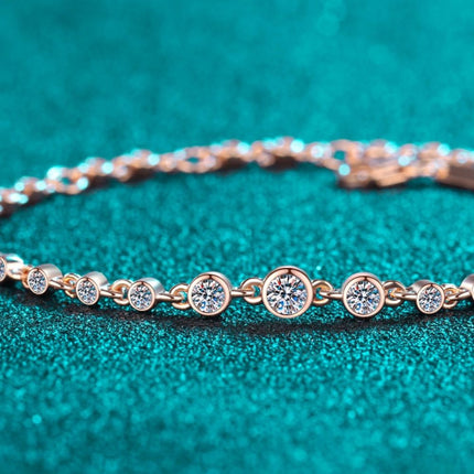 925 Sterling Silver Inlaid Moissanite Bracelet