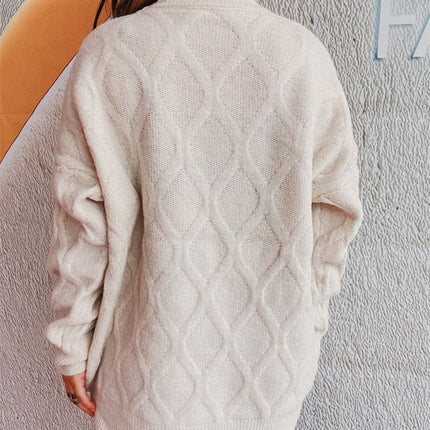 Diamond Round Neck Long Sleeve Sweater