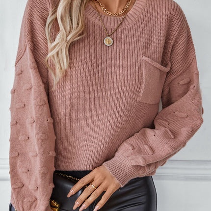 Round Neck Drop Shoulder Sweater