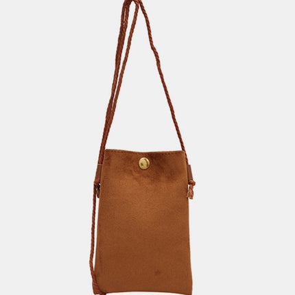 Suede Snap Down Crossbody Bag