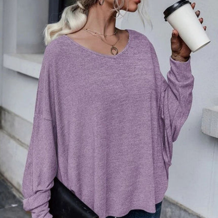 Full Size Double Tie Drop Shoulder Long Sleeve T-Shirt