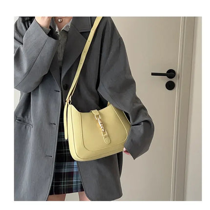 Vintage Women's Shoulder Bag 2023 Autumn Winter Fashion PU Leather Underarm Bags Trend All-Matched Crossbody Pack