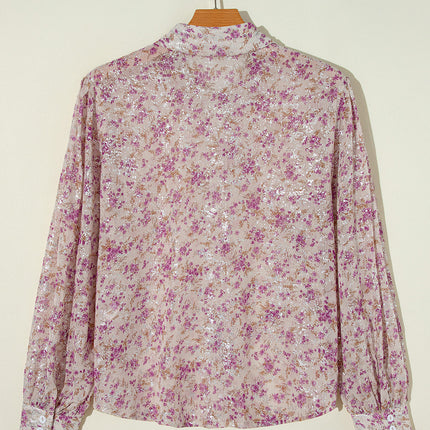 Printed Collared Neck Long Sleeve Shirt