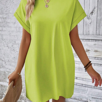 Round Neck Short Sleeve Mini Dress