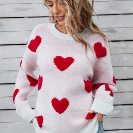 Angel Wings Heart Round Neck Long Sleeve Sweater