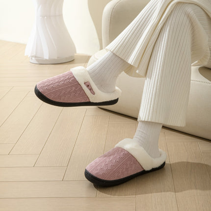 Horn Buckle Furry Texture Flat Slippers